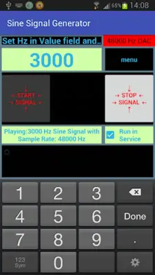 Sine SignalnGenerator android App screenshot 2